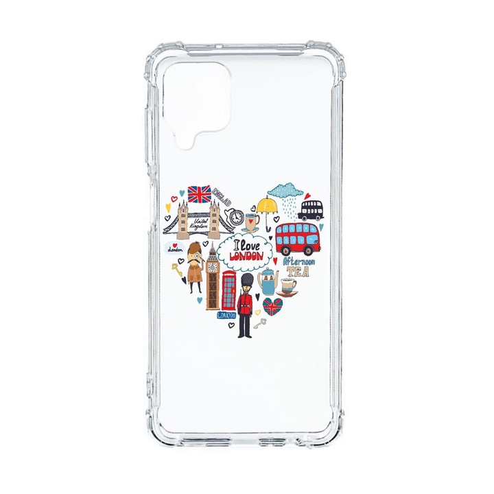 Husa Anti Shock Compatibila cu Samsung Galaxy M12 / Galaxy F12, I Love London, Premium Silicon, Military Grade Drop Protection, AS 732