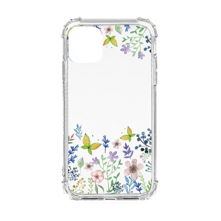 Силиконов калъф Unique за Oppo Reno 7 4G, Butterfly Flowers, Anti Shock, AS 95