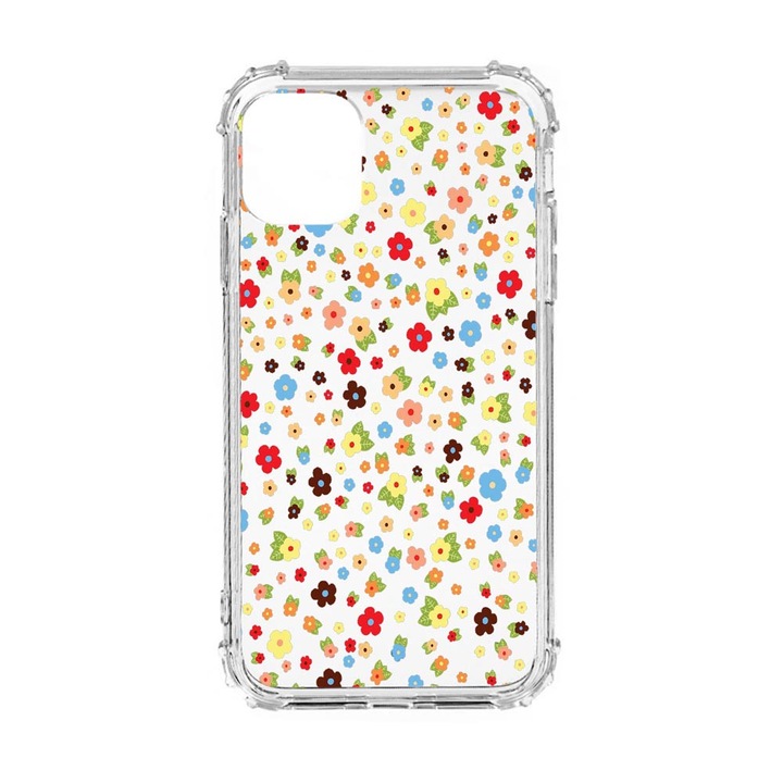 Husa Anti Shock Silicon Compatibila Cu Apple iPhone 11, Happy Little Flowers, Military Grade Drop Protection, AS 501