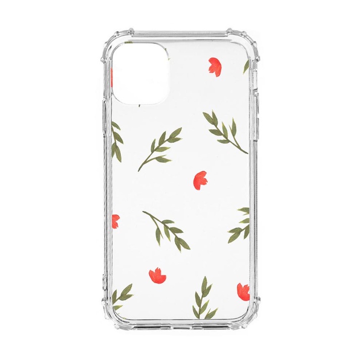Husa Anti Shock Silicon Compatibila Cu Apple iPhone 12 Mini, Flowers, Military Grade Drop Protection, AS 516