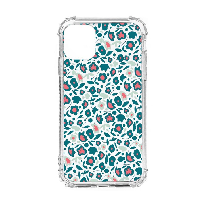 Husa Anti Shock Silicon Compatibila Cu Oppo Reno 7 4G, Green Flowers Pattern, Military Grade Drop Protection, AS 632