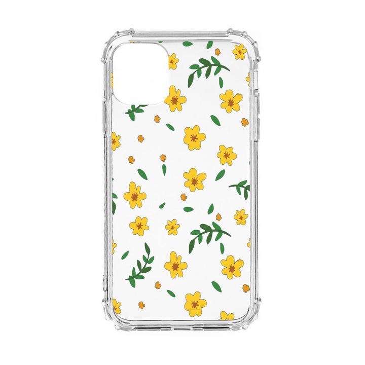 Силиконов калъф Unique за Oppo Reno 7 4G, Little yellow flowers, Anti Shock, AS 696