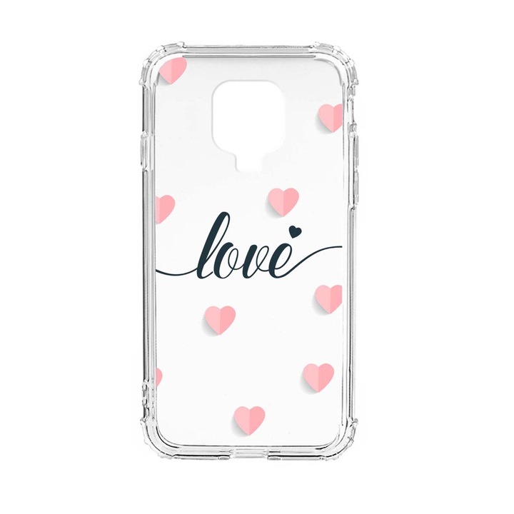 Husa Anti Shock Silicon Compatibila Cu Xiaomi Redmi Note 9 Pro Max, Love Flying Hearts, Military Grade Drop Protection, AS 85