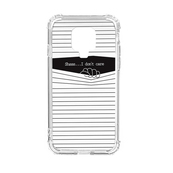 Husa Anti Shock Silicon Compatibila Cu Xiaomi Redmi Note 9S, I Don't Care, Military Grade Drop Protection, AS 36