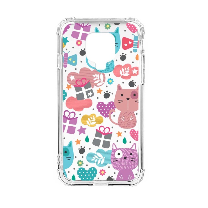 Husa Anti Shock Silicon Compatibila Cu Xiaomi Redmi Note 9S, Lovely Cat, Military Grade Drop Protection, AS 41