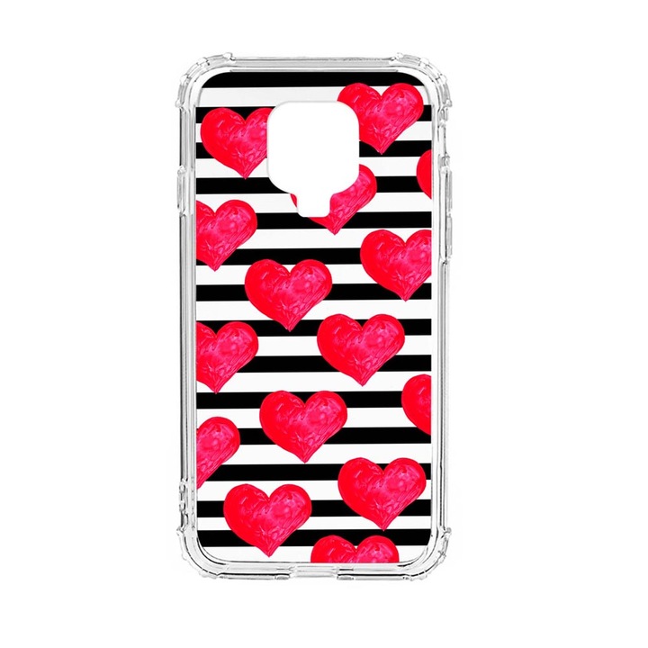 Husa Anti Shock Silicon Compatibila Cu Xiaomi Redmi Note 9S, Hearts, Military Grade Drop Protection, AS 102