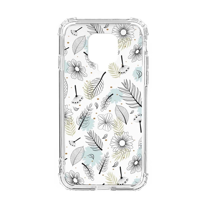 Husa Anti Shock Silicon Compatibila Cu Xiaomi Redmi Note 9S, Flowers, Military Grade Drop Protection, AS 81