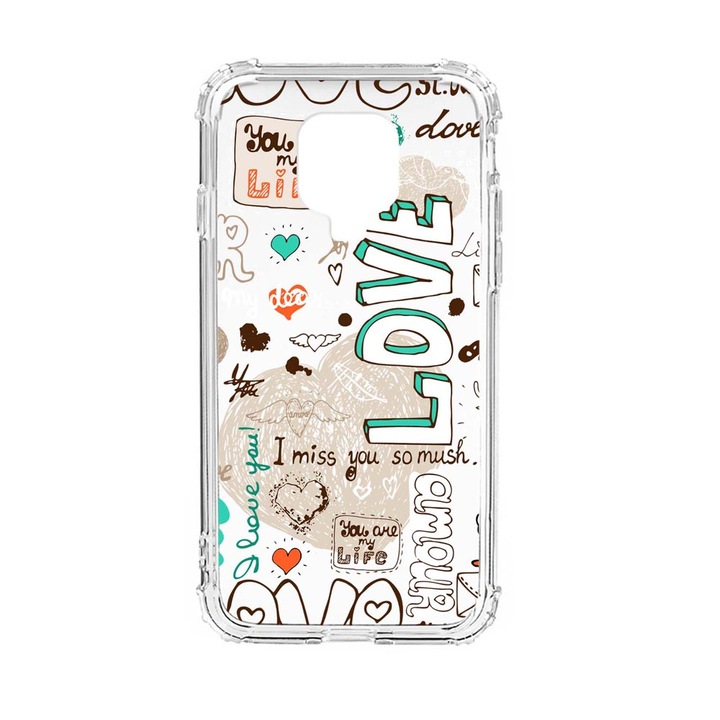 Husa Anti Shock Silicon Compatibila Cu Xiaomi Redmi Note 9 Pro, Love, Military Grade Drop Protection, AS 25