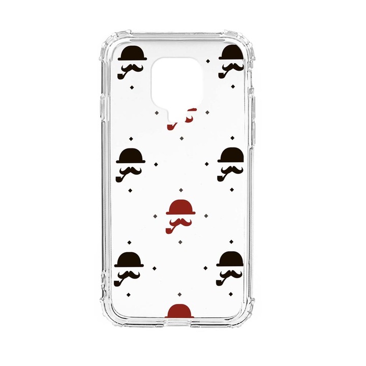 Husa Anti Shock Silicon Compatibila Cu Xiaomi Redmi Note 9S, Mustache, Military Grade Drop Protection, AS 180