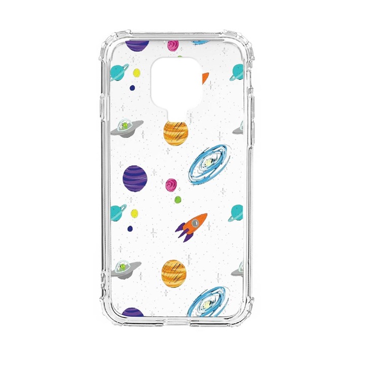 Husa Anti Shock Silicon Compatibila Cu Xiaomi Redmi Note 9S, Universe, Planets, Military Grade Drop Protection, AS 466