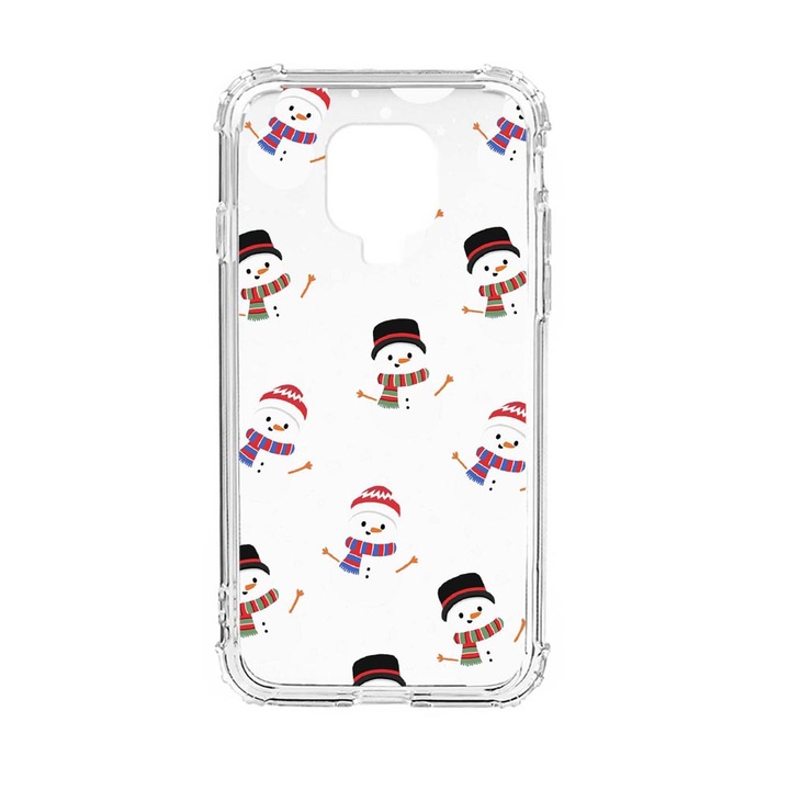 Husa Anti Shock Silicon Compatibila Cu Xiaomi Redmi Note 9S, Snowmens, Military Grade Drop Protection, AS 351