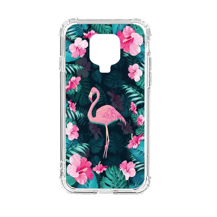 Силиконов калъф Unique за Xiaomi Redmi Note 9 Pro, Flamingo, Anti Shock, AS 247