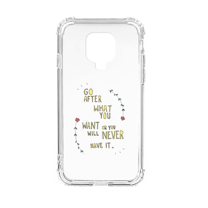 Силиконов калъф Unique за Xiaomi Redmi Note 9 Pro Max, Go After What You Want, Anti Shock, AS 483