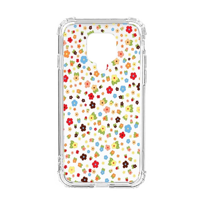 Husa Anti Shock Silicon Compatibila Cu Xiaomi Redmi Note 9S, Happy Little Flowers, Military Grade Drop Protection, AS 501