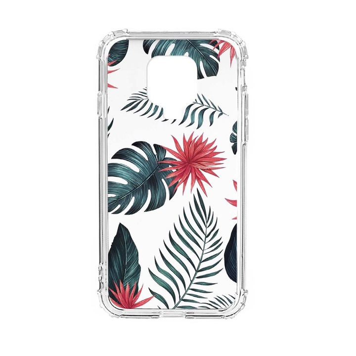 Husa Anti Shock Silicon Compatibila Cu Xiaomi Redmi Note 9 Pro Max, Tropical Flowers, Military Grade Drop Protection, AS 497