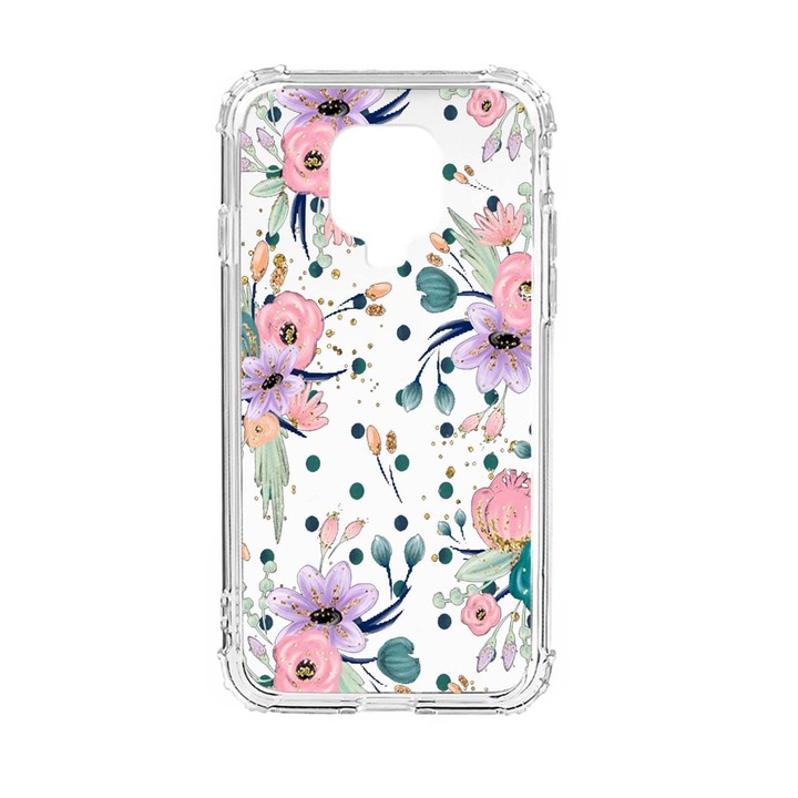 Husa Anti Shock Silicon Compatibila Cu Xiaomi Redmi Note 9S, Flowers Collection, Military Grade Drop Protection, AS 495