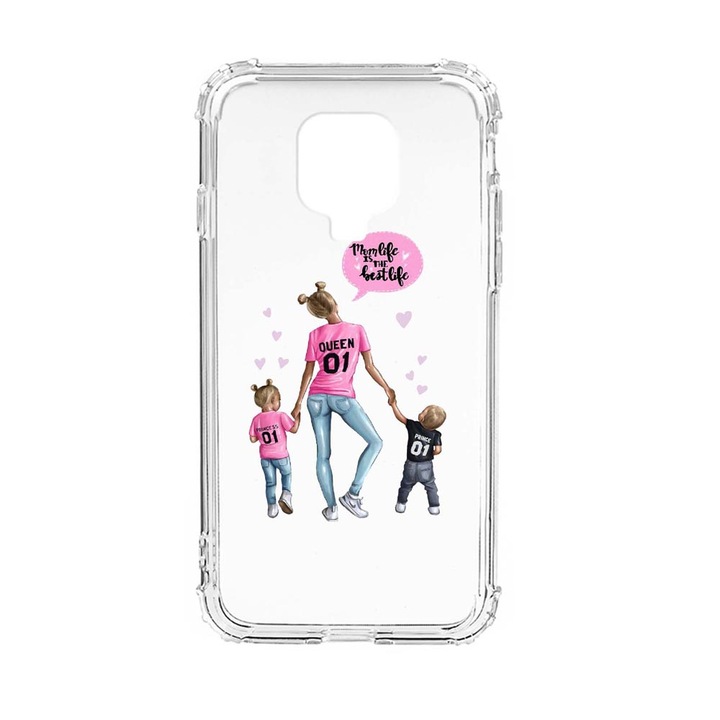 Husa Anti Shock Silicon Compatibila Cu Xiaomi Redmi Note 9S, Mom Life Boy And Girl, Military Grade Drop Protection, AS 557