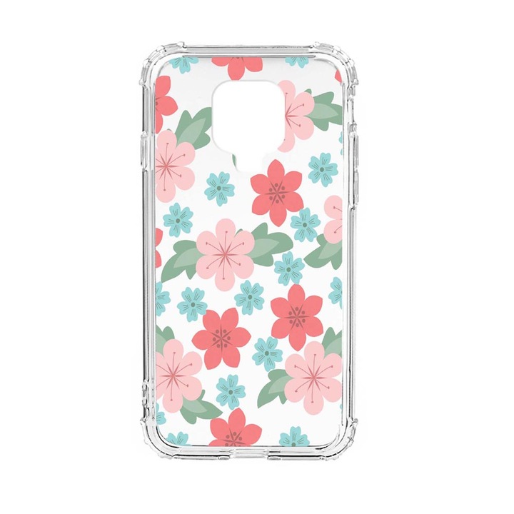 Husa Anti Shock Silicon Compatibila Cu Xiaomi Redmi Note 9S, Pastel Colors Collection Flowers, Military Grade Drop Protection, AS 515