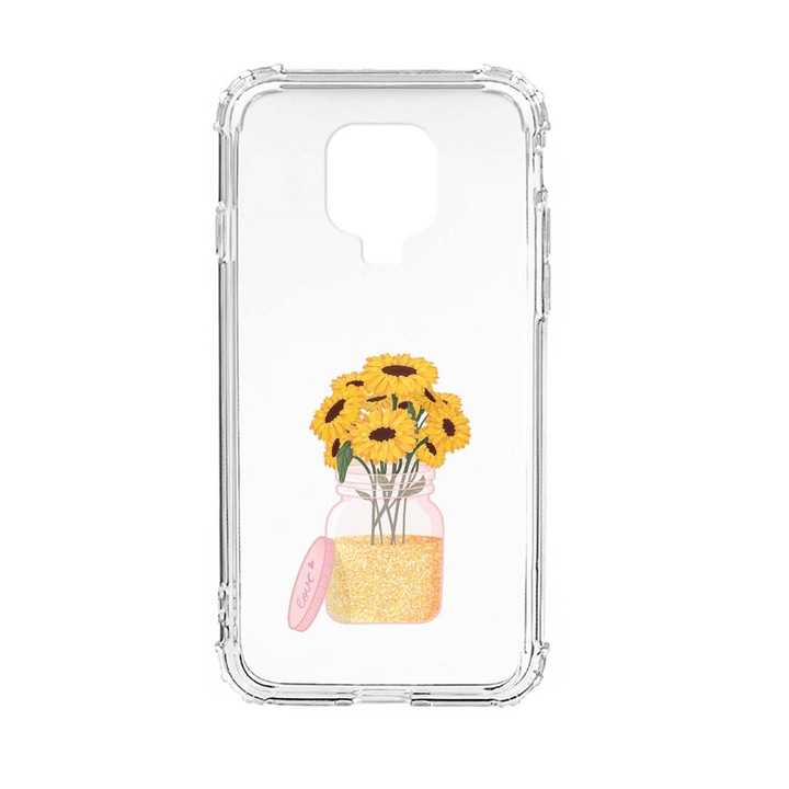 Husa Anti Shock Silicon Compatibila Cu Xiaomi Redmi Note 9 Pro, Sun Flower, Military Grade Drop Protection, AS 639