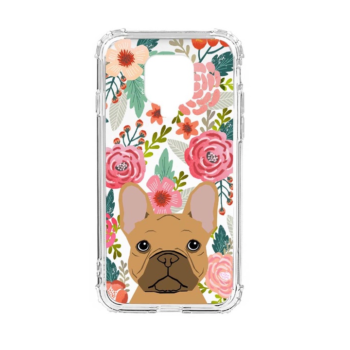 Husa Anti Shock Silicon Compatibila Cu Xiaomi Redmi Note 9S, Dog and Flowers, Military Grade Drop Protection, AS 637