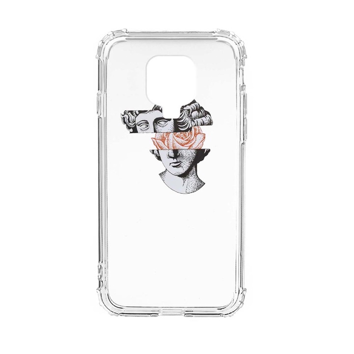 Husa Anti Shock Silicon Compatibila Cu Xiaomi Redmi Note 9 Pro, David Statue - Rose, Military Grade Drop Protection, AS 604