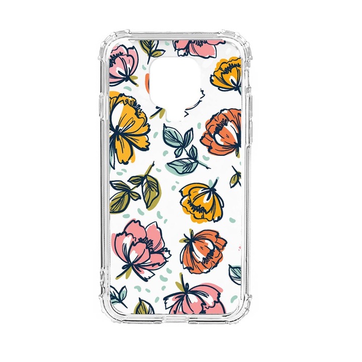 Husa Anti Shock Silicon Compatibila cu Xiaomi Redmi Note 9S, Flowers - Pastel Colors, Military Grade Drop Protection, AS 755