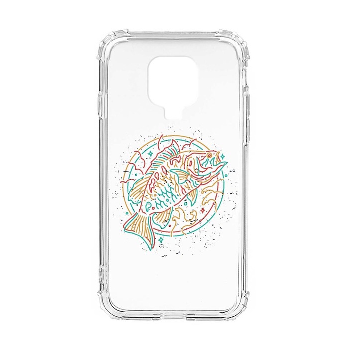 Husa Anti Shock Silicon Compatibila cu Xiaomi Redmi Note 9 Pro, Neon Fish, Military Grade Drop Protection, AS 798