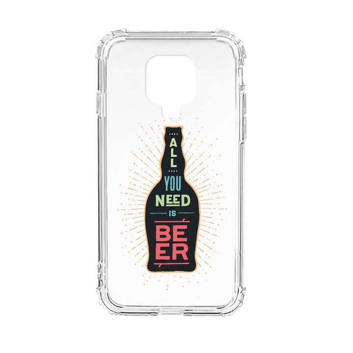 Husa Anti Shock Silicon Compatibila cu Xiaomi Redmi Note 9S, All You Need Is Beer, Military Grade Drop Protection, AS 790
