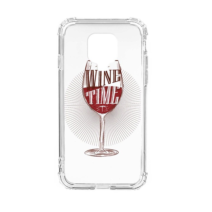 Husa Anti Shock Silicon Compatibila cu Xiaomi Redmi Note 9S, Wine Time, Military Grade Drop Protection, AS 808