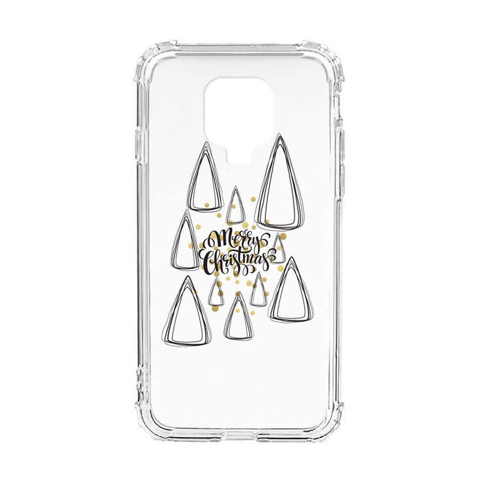 Husa Anti Shock Silicon Compatibila cu Xiaomi Redmi Note 9 Pro, Minimalist Merry Christmas, Military Grade Drop Protection, AS 870