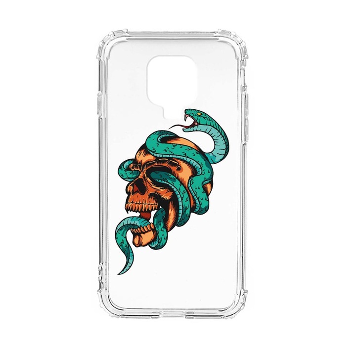 Husa Anti Shock Silicon Compatibila cu Xiaomi Redmi Note 9 Pro, Skull, Military Grade Drop Protection, AS 831