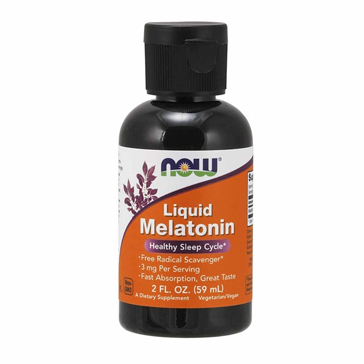 Supliment alimentar Melatonina lichida, Now Foods, Aroma de vanilie, 59ml