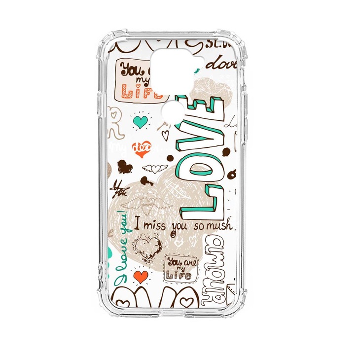 Husa Anti Shock Silicon Compatibila Cu Xiaomi Redmi Note 9 4G, Love, Military Grade Drop Protection, AS 25