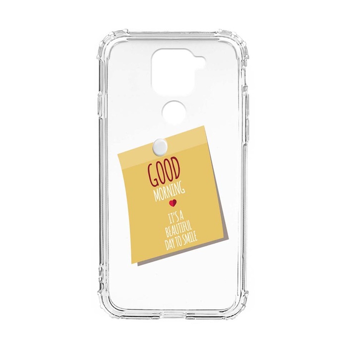 Husa Anti Shock Silicon Compatibila Cu Xiaomi Redmi Note 9 4G, Good Morning Sticker, Military Grade Drop Protection, AS 48