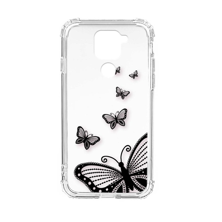 Силиконов калъф Unique за Xiaomi Redmi Note 9 4G, Butterfly, Anti Shock, AS 79