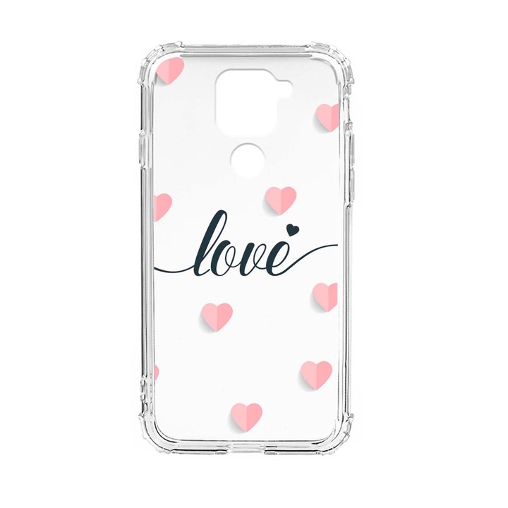 Husa Anti Shock Silicon Compatibila Cu Xiaomi Redmi Note 9 4G, Love Flying Hearts, Military Grade Drop Protection, AS 85