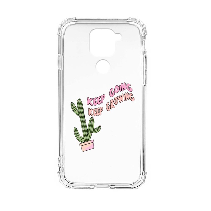 Силиконов калъф Unique за Xiaomi Redmi Note 9 4G, Keep Growing, Cactus, Anti Shock, AS 482