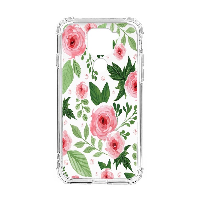 Силиконов калъф Unique за Xiaomi Redmi Note 9 4G, Pastel Colors Collection Flowers, Anti Shock, AS 509