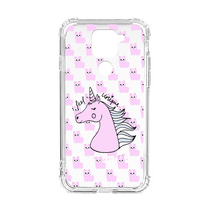 Husa Anti Shock Silicon Compatibila Cu Xiaomi Redmi Note 9 4G, Unicorn - I Feel Unique, Military Grade Drop Protection, AS 521