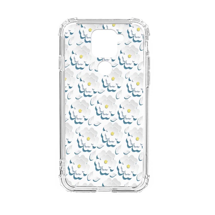 Husa Anti Shock Silicon Compatibila Cu Xiaomi Redmi Note 9 4G, Daisy - White Flower, Military Grade Drop Protection, AS 683