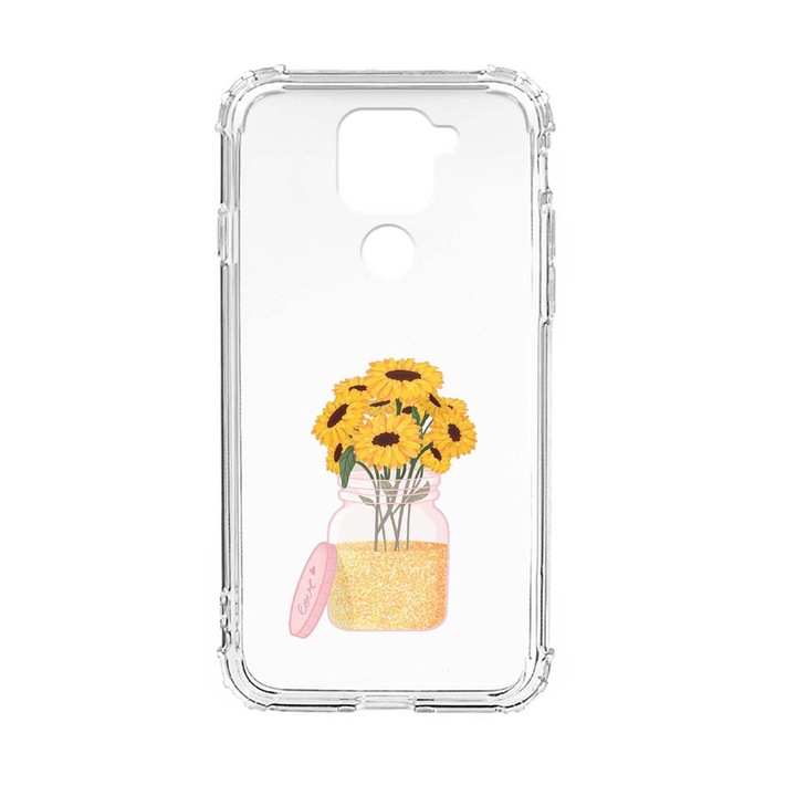 Husa Anti Shock Silicon Compatibila Cu Xiaomi Redmi Note 9 4G, Sun Flower, Military Grade Drop Protection, AS 639