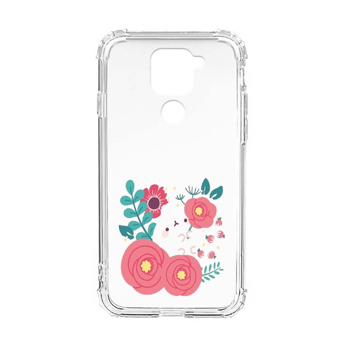 Husa Anti Shock Silicon Compatibila Cu Xiaomi Redmi Note 9 4G, Rabbit in flowers, Military Grade Drop Protection, AS 686