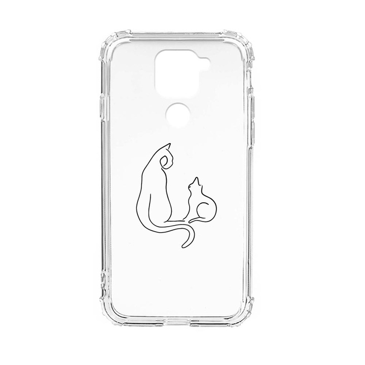 Husa Anti Shock Silicon Compatibila cu Xiaomi Redmi Note 9 4G, Abstract Cat, Military Grade Drop Protection, AS 738