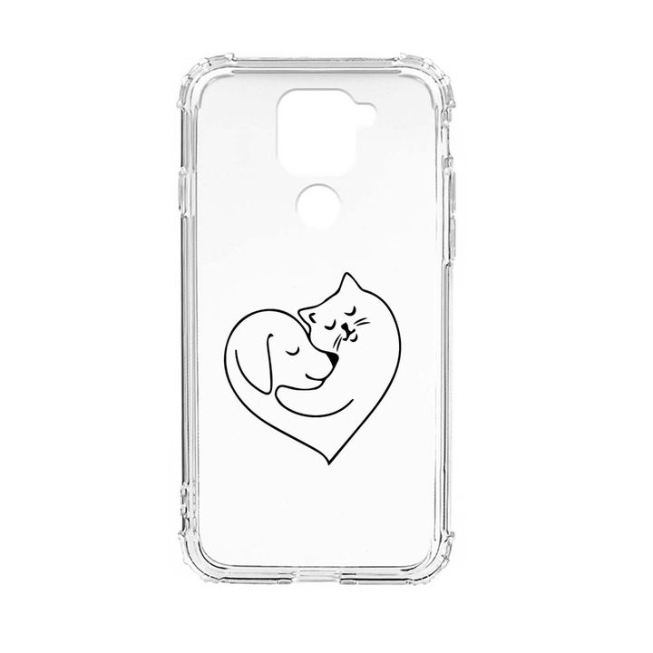 Husa Anti Shock Silicon Compatibila cu Xiaomi Redmi Note 9 4G, Dog And Cat Love, Military Grade Drop Protection, AS 739