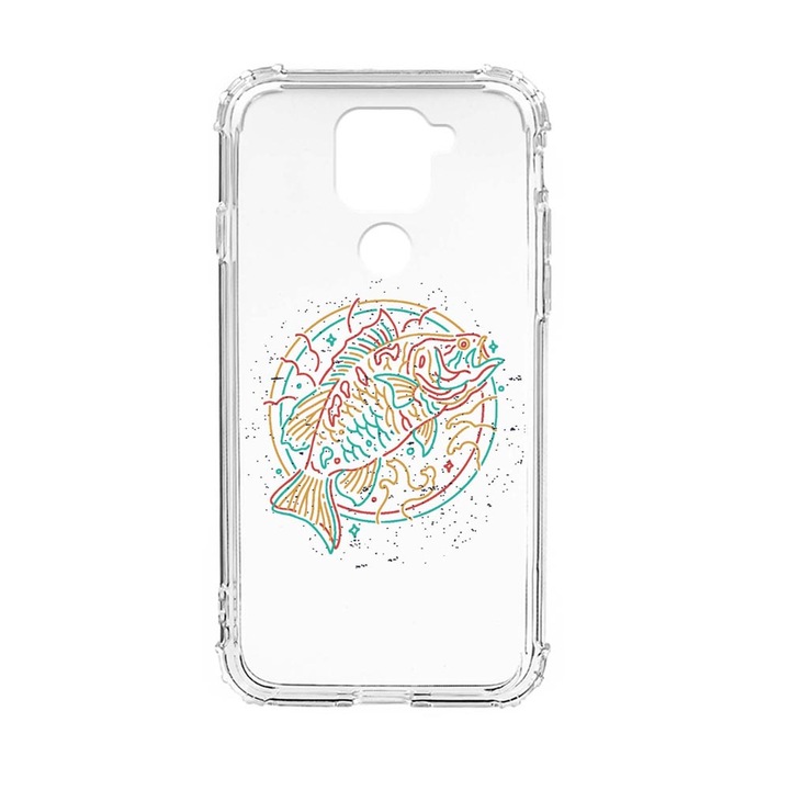 Husa Anti Shock Silicon Compatibila cu Xiaomi Redmi Note 9 4G, Neon Fish, Military Grade Drop Protection, AS 798