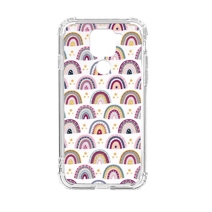 Husa Anti Shock Silicon Compatibila cu Xiaomi Redmi Note 9 4G, Rainbow Hand Drawn, Military Grade Drop Protection, AS 839