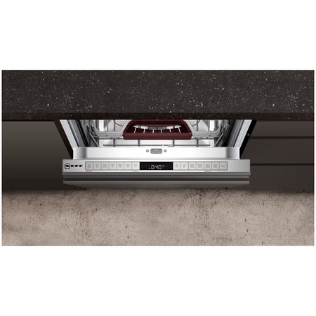 Masina de spalat vase incorporabila Slim Neff S857ZMX09E, 10 seturi, 6 programe, Clasa C, Home Connect, TimeLight, Zeolith, 45 cm