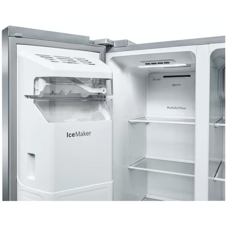 Frigider side by Side Neff KA3923IE0, 562 l, Clasa E, NoFrost, FreshSense, Dozator apa si gheata, Vario Zone, H 177 cm, Inox Antiamprenta