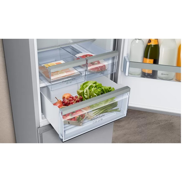 Combina frigorifica Neff KG7493ID0 , 438 l, Clasa D, NoFrost, FreshSafe, VarioZone, Easy Access, H 203 cm, Inox Antiamprenta