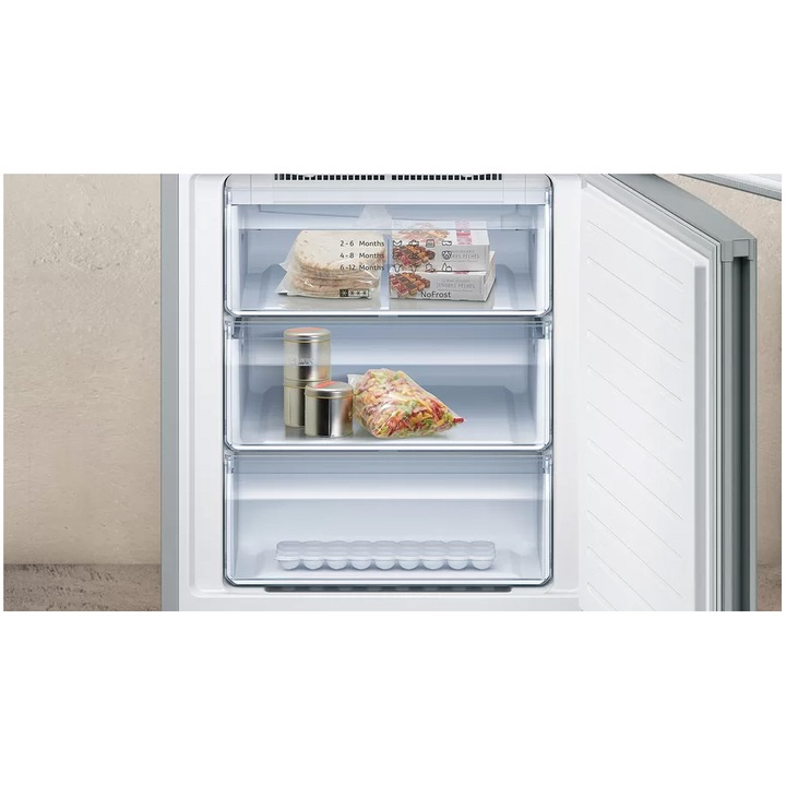 Combina frigorifica Neff KG7493ID0 , 438 l, Clasa D, NoFrost, FreshSafe, VarioZone, Easy Access, H 203 cm, Inox Antiamprenta